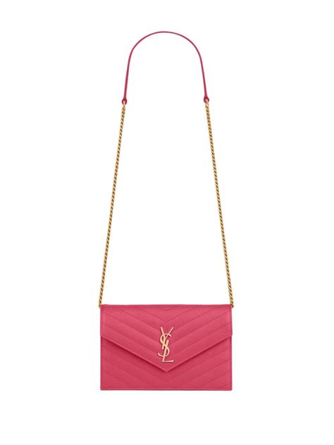 ysl wallet on chain pink|ysl cassandre envelope chain wallet.